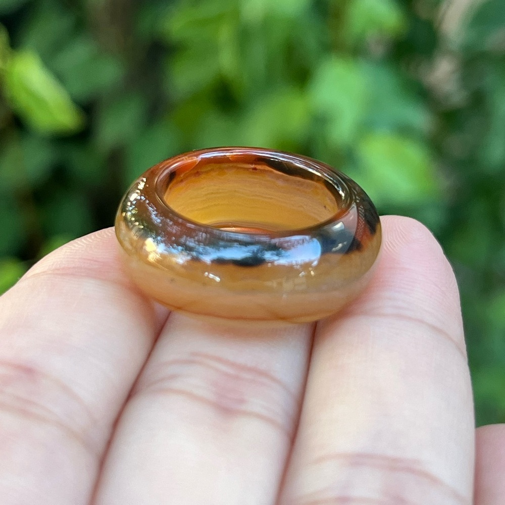 Size‎ 6.5 natural banded agate ring
